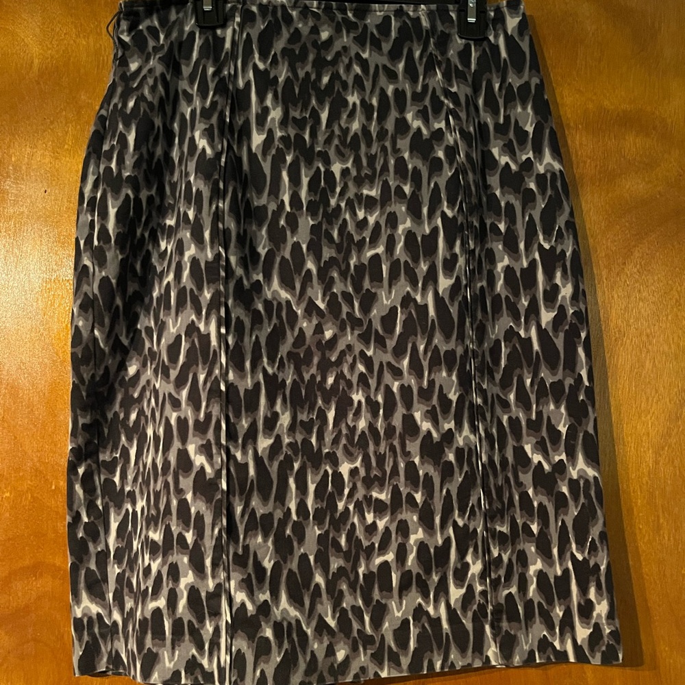 Leopard print skirt.